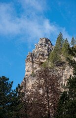 Fototapeta na wymiar Rock formations in Spearfish caynon in the Black Hills of South Dakota