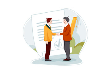 Business Agreement Vector Illustration concept. Flat illustration isolated on white background. 