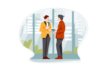 Business Communication Vector Illustration concept. Flat illustration isolated on white background. 