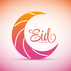 Eid Mubarak greeting card for the Muslim community festival celebration.