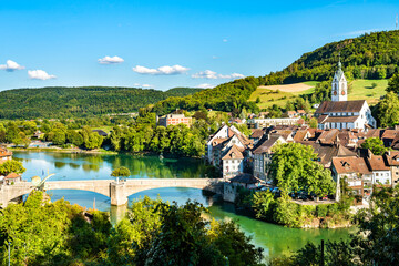 Fototapeta na wymiar Laufenburg at the Rhine River in Switzerland