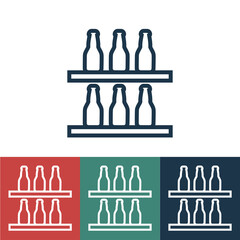 Linear vector icon with beer bottles