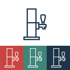 Linear vector icon with beer dispenser
