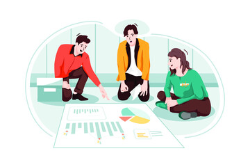 Team Building Vector Illustration concept. Flat illustration isolated on white background.