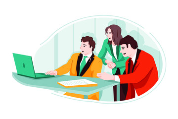 Team Building Vector Illustration concept. Flat illustration isolated on white background.