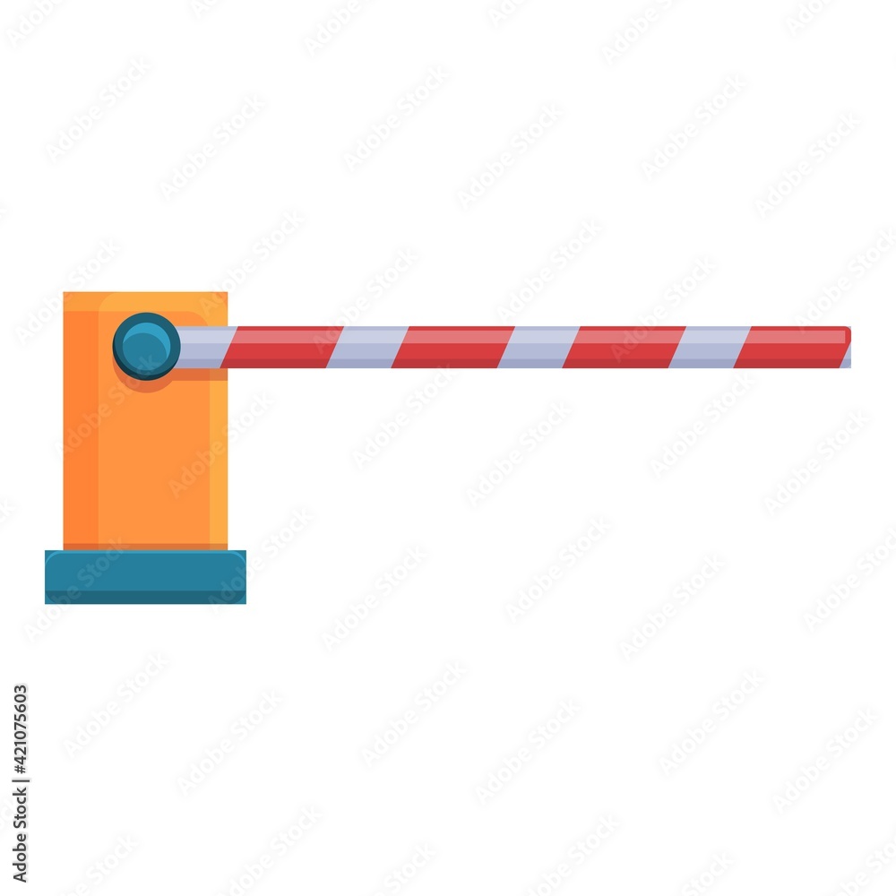 Poster railroad barrier element icon. cartoon of railroad barrier element vector icon for web design isolat
