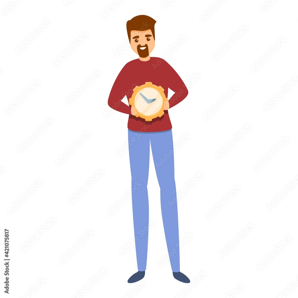 Poster clock time management icon. cartoon of clock time management vector icon for web design isolated on 