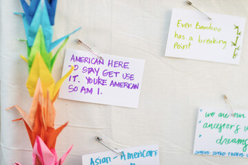 Post card at an Anti-Asian hate Protest