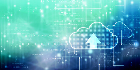 Fototapeta premium 2d rendering technology Cloud computing 