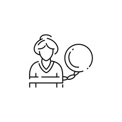 Slavery woman color line icon. Human rights. Female harassment and violence.