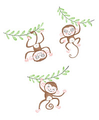 Cute monkey illustration