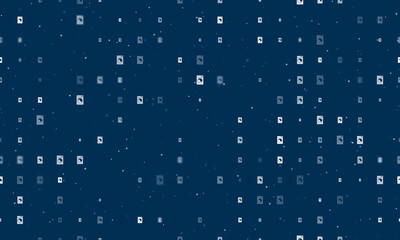 Naklejka premium Seamless background pattern of evenly spaced white washer symbols of different sizes and opacity. Vector illustration on dark blue background with stars