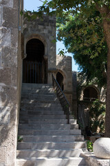 Fototapeta na wymiar Entrance to a historic building at Rhodes old town, Dodecanese, Greece