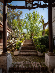 stairs in the garden in Granada, Spain