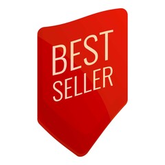 Best seller flag icon. Cartoon of Best seller flag vector icon for web design isolated on white background