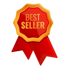 Best seller emblem icon. Cartoon of Best seller emblem vector icon for web design isolated on white background
