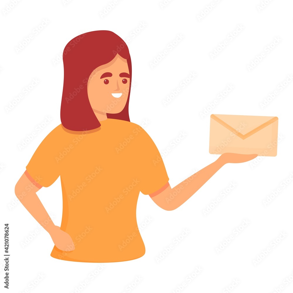 Poster mail personal assistant icon. cartoon of mail personal assistant vector icon for web design isolated