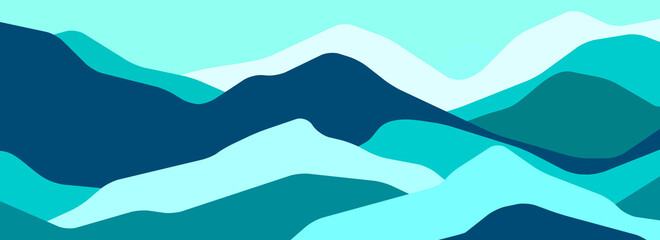 Multicolor mountains, translucent waves, abstract color glass shapes, modern background, vector design Illustration for you project