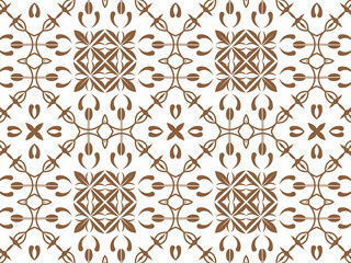 Geometric Seamless Ornament Abstract Pattern Brown and white, For print and Background. Geometric Tile Digital Paper.