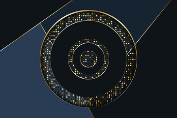 abstract black background with gold, vector illustration