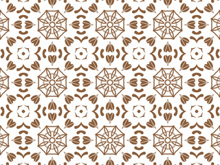 Geometric Tile Digital Paper, Geometric Seamless Ornament Abstract Pattern Brown and white, For print and Background.