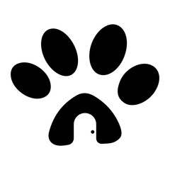Paw house sign, vector illustration