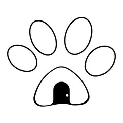 Paw house sign, vector illustration