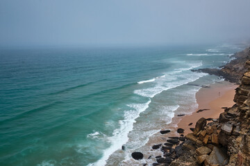 View of the touristic village of Azenhas do Mar in Portugal