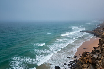 View of the touristic village of Azenhas do Mar in Portugal