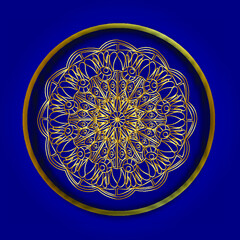 islamic mandala patern with golden circle 