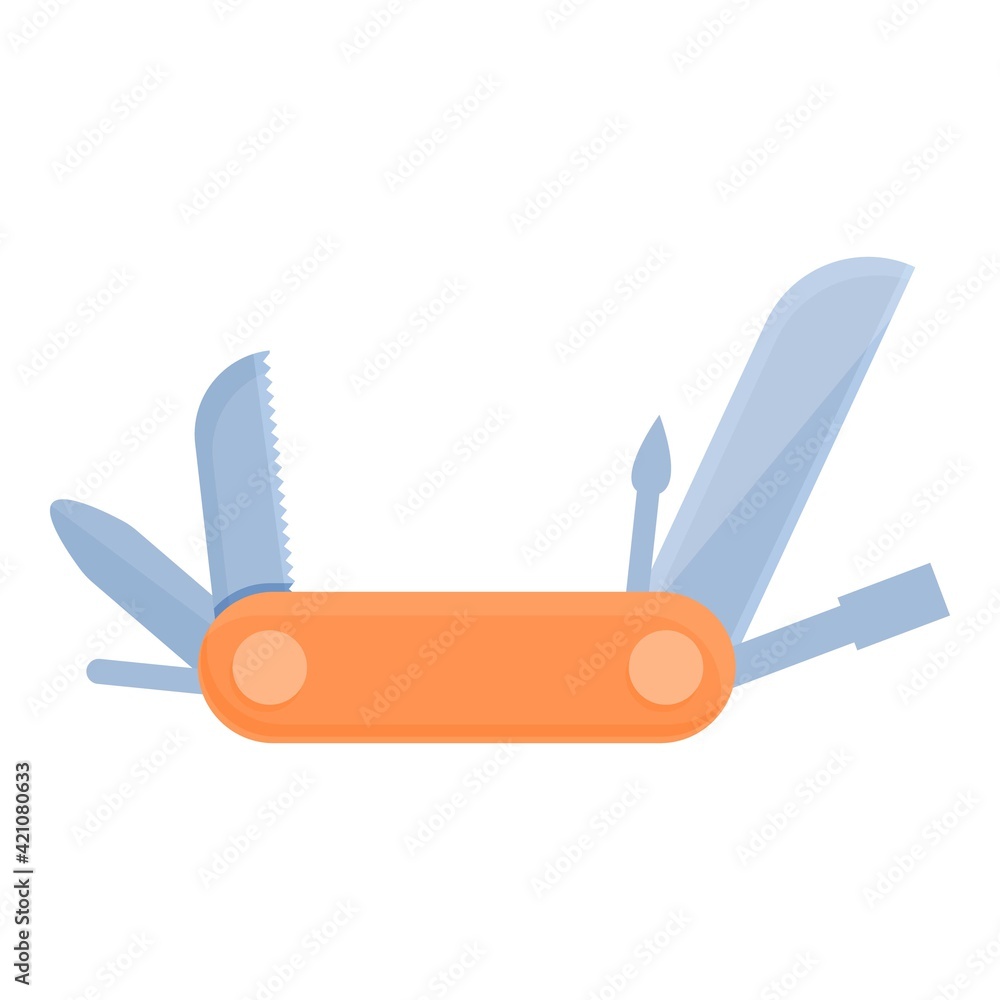 Poster multitool small knife icon. cartoon of multitool small knife vector icon for web design isolated on 