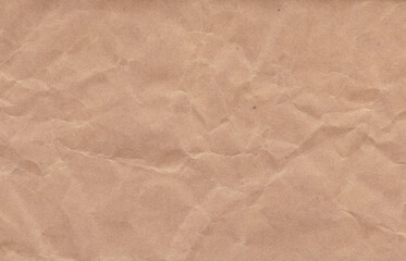 Crumpled cream paper background texture. Paper craft