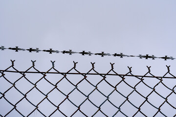 barbed wire in german military barracks 