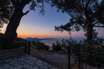 Fototapeta na wymiar Der Sonnenuntergan in Korfu