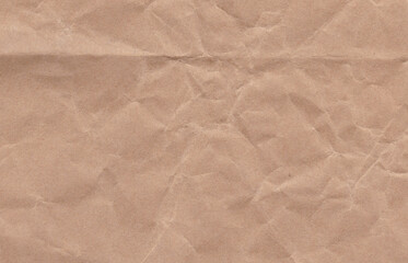 Crumpled cream paper background texture. Paper craft