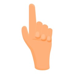 Attention hand gesture icon. Cartoon of Attention hand gesture vector icon for web design isolated on white background
