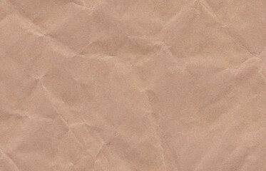 Crumpled cream paper background texture. Paper craft