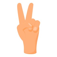 Peace hand gesture icon. Cartoon of Peace hand gesture vector icon for web design isolated on white background