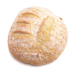 A Loaf of Sour Dough Bread on a White Background