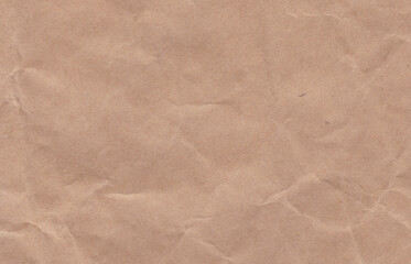 Crumpled cream paper background texture. Paper craft