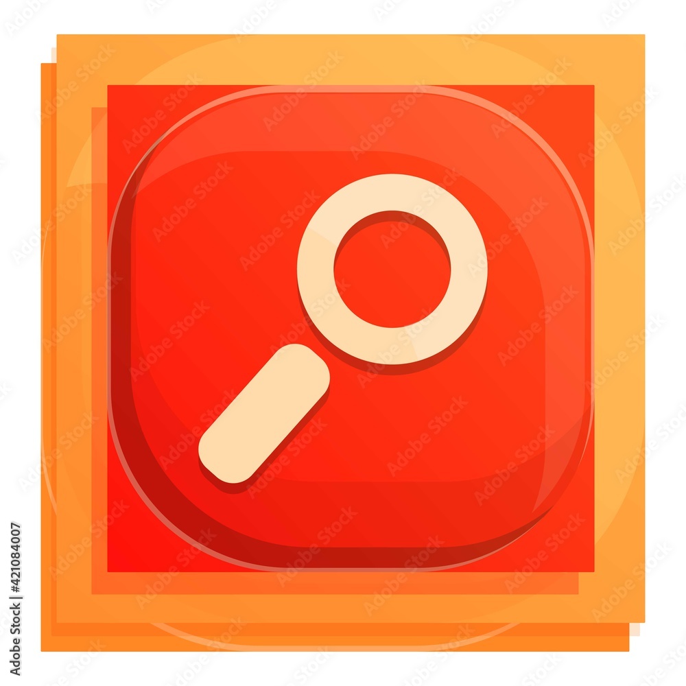 Poster search button interface icon. cartoon of search button interface vector icon for web design isolated