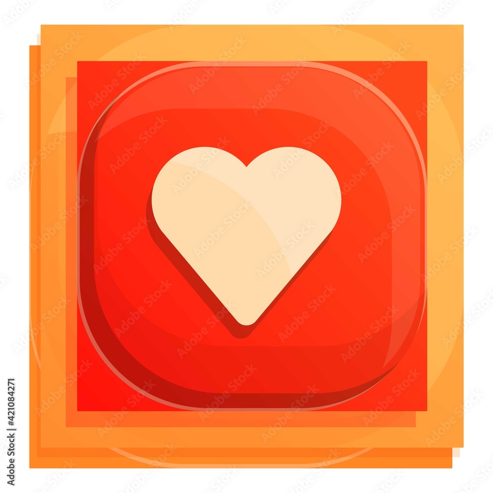 Poster heart like button interface icon. cartoon of heart like button interface vector icon for web design 