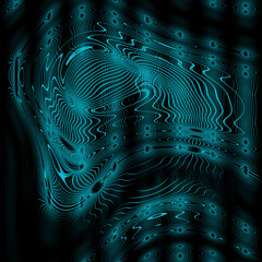 Illuminated abstract curved lines. Fractal graphics.