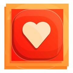 Heart like button interface icon. Cartoon of Heart like button interface vector icon for web design isolated on white background