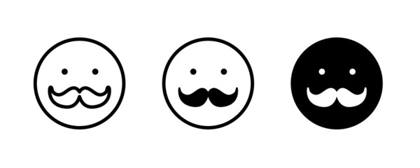 mushtache smile, icons button, vector, sign, symbol, logo, illustration, editable stroke, flat design style isolated on white linear pictogram