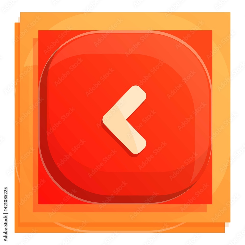 Poster back interface button icon. cartoon of back interface button vector icon for web design isolated on 