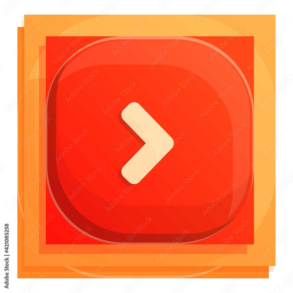 Poster forward interface button icon. cartoon of forward interface button vector icon for web design isolat