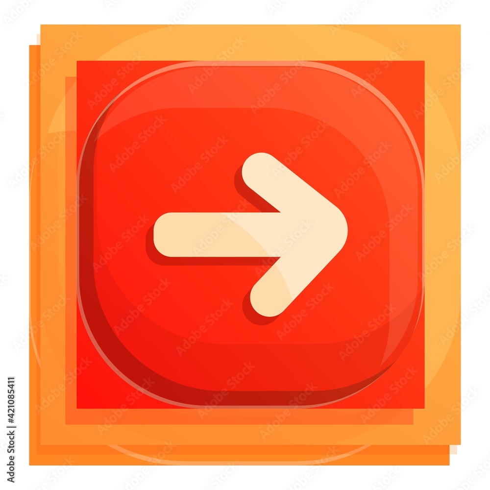 Poster forward button icon. cartoon of forward button vector icon for web design isolated on white backgrou