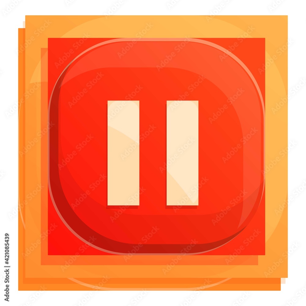 Poster pause button interface icon. cartoon of pause button interface vector icon for web design isolated o