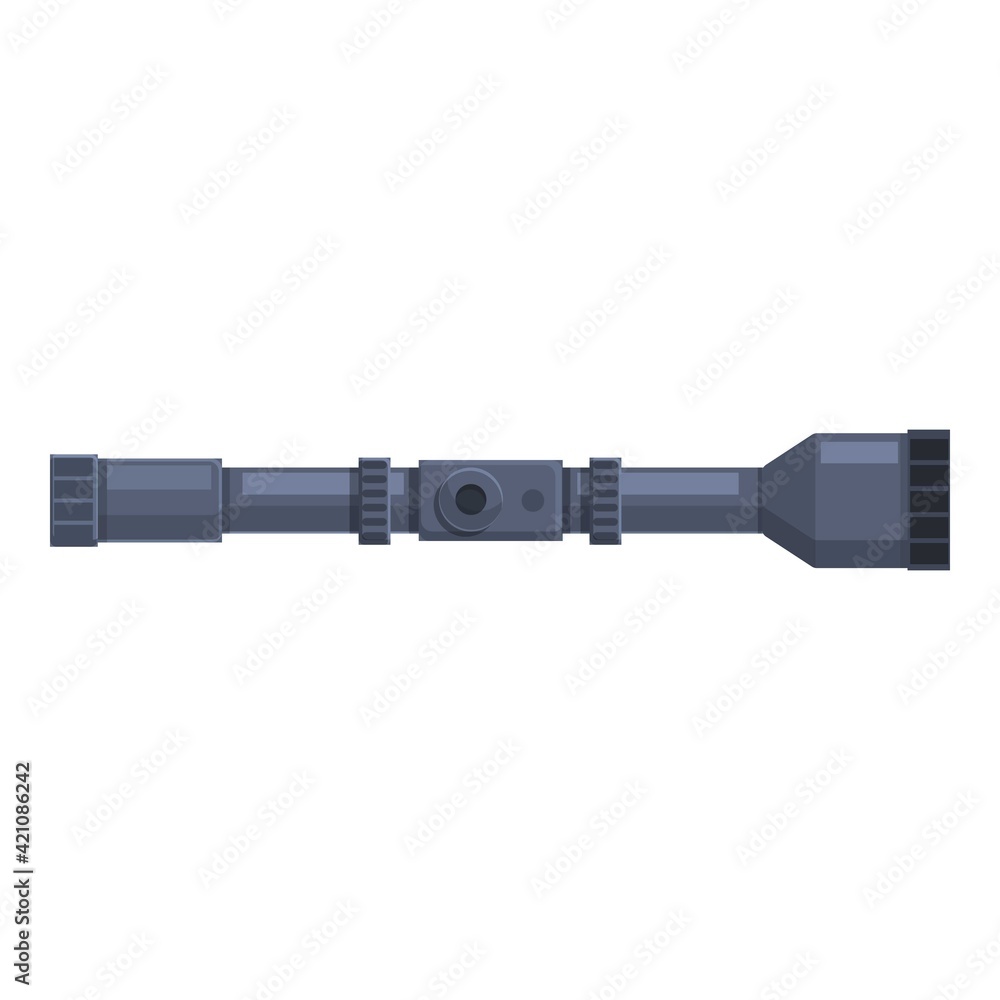 Poster long telescopic scope icon. cartoon of long telescopic scope vector icon for web design isolated on 